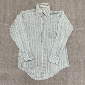 vintage Arrow button‎ up shirt mens large white 1970s kent collection